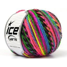 Pink, Green, Blue, Black + Anatolia Wool Acrylic Blend DK Weight Yarn - 50 Grams (1.75 Ounces) 125 Meters (136 Yards)