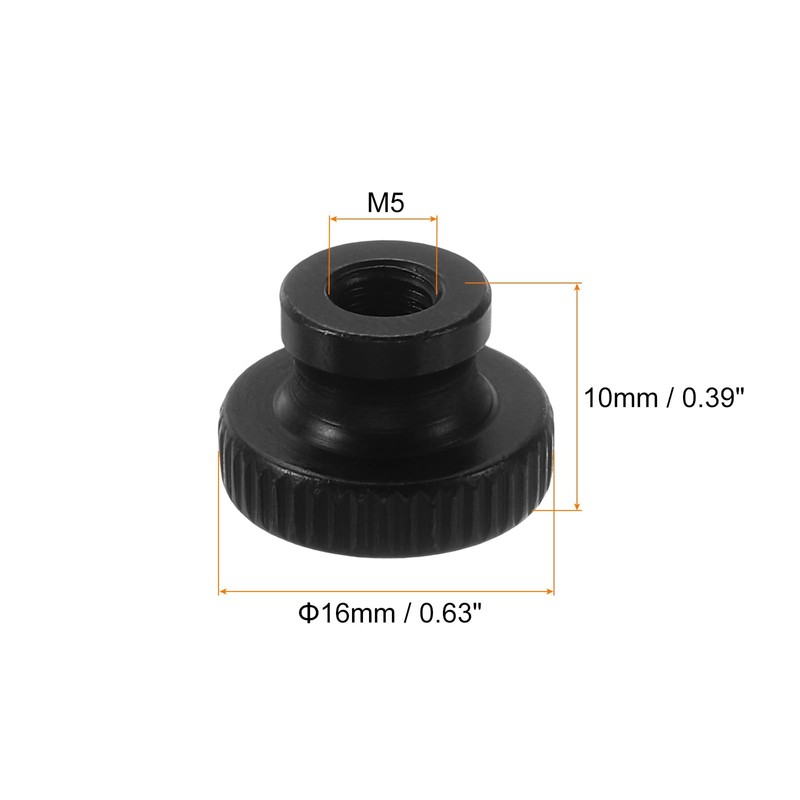 sourcing map Knurled Thumb Nuts, 8Pcs M5 Carbon Steel Nut