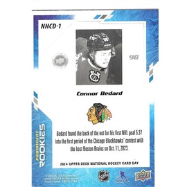 2024 Upper Deck NHCD Hockey #NHCD1 Connor Bedard Rookie Card RC Hockey Card Chicago