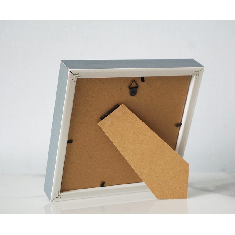 PLUSCHEN 6x6 Blue Beige Square Picture Frame, 6x6 Resin Photo