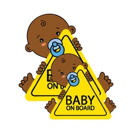 Baby on Board Sticker – Safety Warning Decal for Cars, Trucks & SUVs – Durable Waterproof Vinyl for Windows and Bumpers– High-Visibility Baby in Car Sign for Safe Driving Awareness Pack of 2 (Brown)