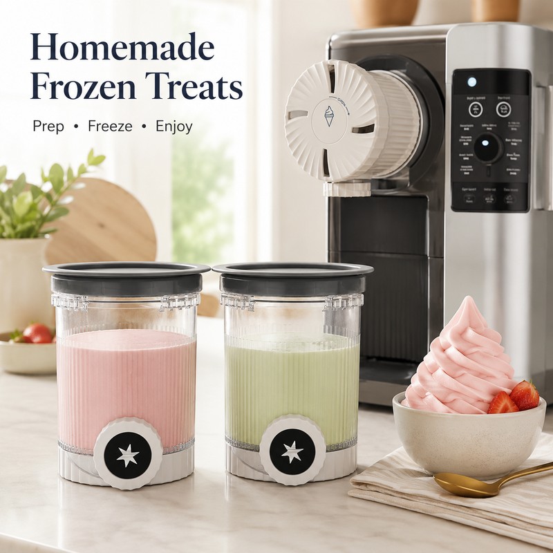 Replacement Pint Containers & Lids Compatible with Ninja Swirl CREAMi