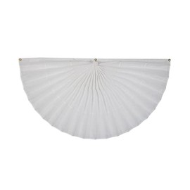 Old Glory Bunting White Nylon Pleated Fan 3' x 6' Wedding Decoration. Pleated Fans Made in The USA!