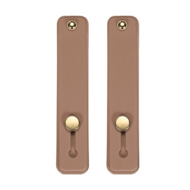 MECCANIXITY 2Pcs Phone Loop Finger Holder Silicone Phone Strap Grip Holder Cell Phone Grip Stand for Most Smartphones Brown