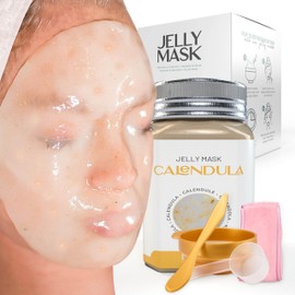 BRÜUN Jelly Mask Jar Caléndula Peel-Off Mascarilla De Goma Para El Cuidado Facial  23 Fl Oz Cuidado De La Piel Mascarilla De Gel Hidratante Tarro Spa 