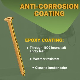 LIONMAX Deck Screws #14 x8 Inch, 100 PCS, Long Wood Screw, Rust Resistant, Exterior Epoxy Coated for Outdoor Decking, Torx/Star Drive Head, T30 Star Bit Included