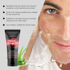 Facial Cleanser with Hyaluronic Acid and Olive Oil, Gentle Facial Cleanser for Facial Cleansing, Anti Pimple Wash Gel, Facial Deep Pore Facial Cleansing Gel for Intensive, For All Skin Types