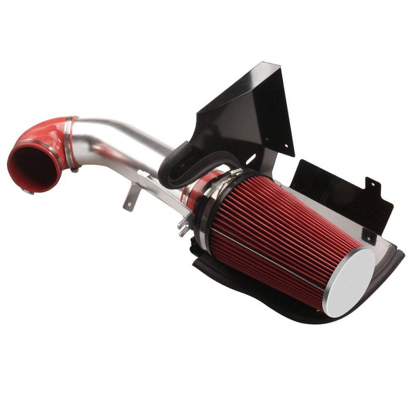 MooSun 4" Performance Cold Air Intake Kit With Filter For GMC Chevy Chevrolet 1999 2000 2001 2002 2003 2004 2005 2006 V8 4.8L/5.3L/6.0L (Red)