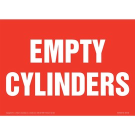Empty Cylinders Sign, 10" x 7" Permanent Self Adhesive Vinyl with Rounded Corners for Indoor and Outdoor Use, J. J. Keller & Associates, Inc.