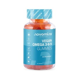 Omega 3 Gummies - Vegan - 1 Month Supply – Supports Heart, Brain & Eye Health - Vegan & Vegetarian - Chewable Omega 3 6 9 – Sustainable Plant Based Alternative to Fish Oil - Made by Novomins