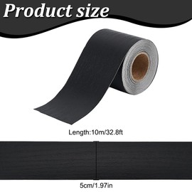 PLIGREAT Reparaturband Für Holzmaserung 5cm X 10 m Fuß Selbstklebender Schwarzer Reparaturflicken Für Holzmaserung Für Tische Stühle Böden Fenster Türen Renovierung Alter Möbel Basteln DIY
