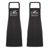 Couples Mr Right Mrs Always Right Black Apron Set Novelty