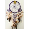 Extra Large Purple Dream Catcher Brown & White Feathers