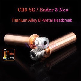 Newwish CR-6 SE Bimetal Heatbreak Upgrade Ender 3 Neo Bi-Metal Copper+Titanium Alloy All Metal Heat Break for CR6 SE/Max/Ender 3 Neo/Ender 3 V2 Neo/Max Neo/CR-5 Pro/CR10 Smart 3D Printer Hotend.(1PC)