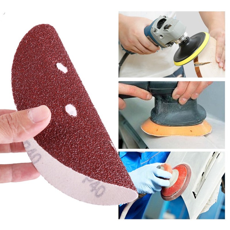 LotFancy 6-Inch 6-Hole 40 Grit Sanding Disc - Hook and