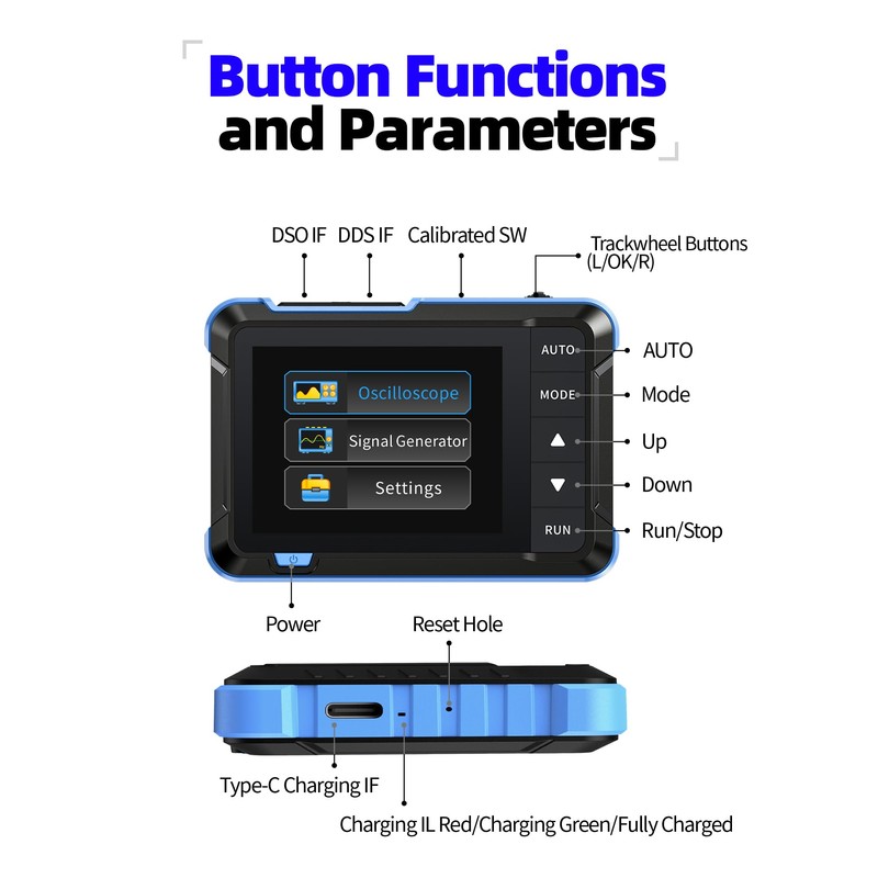 FNIRSI DSO153 2 in 1 Handheld Oscilloscope/DDS Signal Generator, Digital