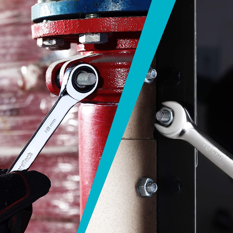 DURATECH Ratcheting Wrench Set, Combination Wrench Set, SAE & Metric,