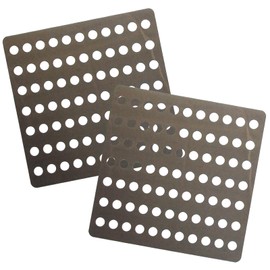 Burwells 2x Outdoor Drain Covers - 6" Stainless Steel Garden Drainage Covers - Gulley Grid Leaf Guard Hopper Lid Square Metal