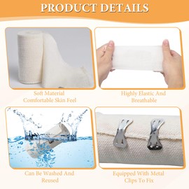 Elastic Bandage, Compression Bandage, Compression Bandages, Permanent Elastic Bandages, Gauze Bandages, Elastic Bandage with Metal Clips (Size: 5 cm x 4.5 m/7.5 cm x 4.5 m)