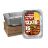 YLT WAX 12x16 Aluminum Foil Pans, 15 Pack Disposable Full