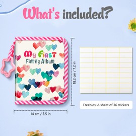 Fintie Baby Photo Album 4x6 Inch, 18 Photos My First Family Album Book with Soft Cloth Cover & Hook for Newborn/Toddlers/Kids/Baby Shower Memory Birthday Gifts, Raining Hearts