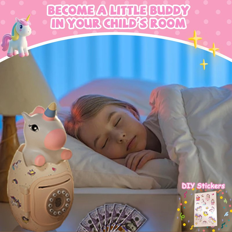Unicorn Piggy Bank for Kids, Money Box, Large Size