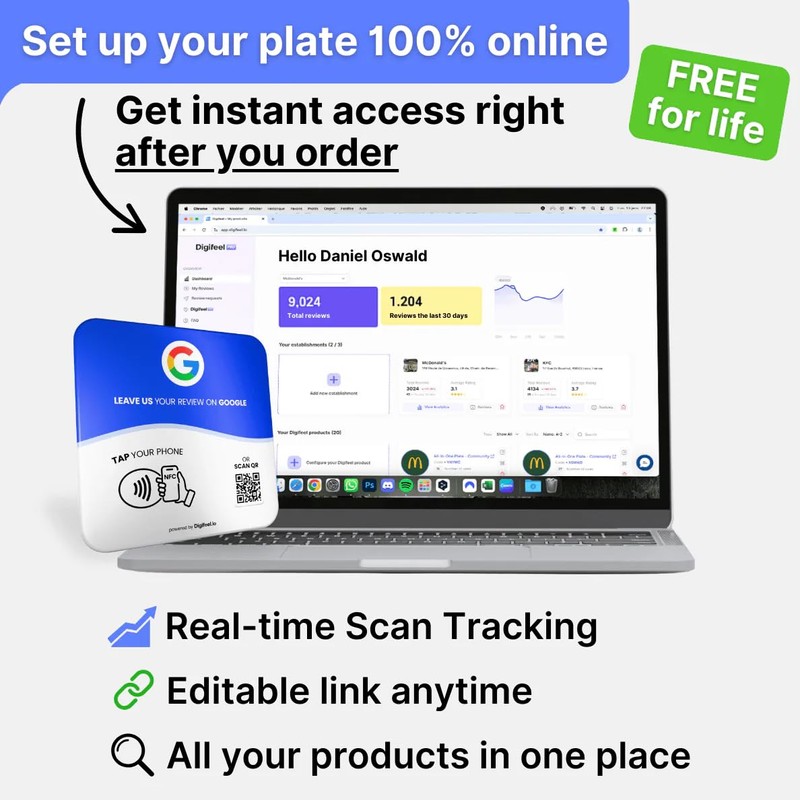 DIGIFEEL Review Tap Card for Google reviews – NFC +