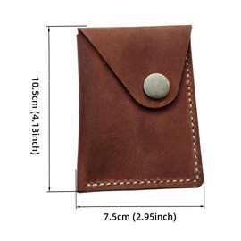 Handmade Slim Leather Business Card Holder, Minimalist Credit Card Wallet for Men and Women (Brown)