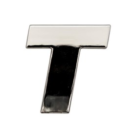 Mukojima Automobile Supplies Manufacturing MYS-049T 3D 3D Molded Emblem Sticker Alphabet T Silver
