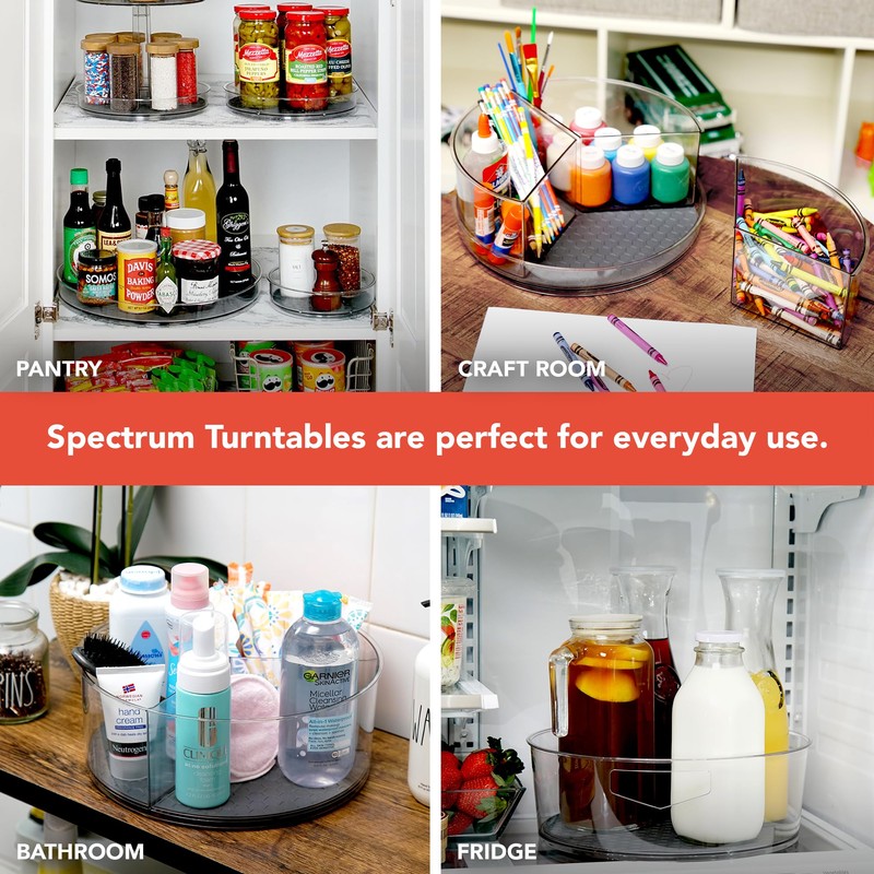 Spectrum Small Lazy Susan Organizer 7in for Cabinets Refrigerator Pantry