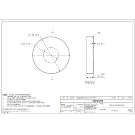 Stainless Steel Cover Plate for Round Post Floor Flange/Base Anchor on Cable Rail Deck, 316 Marine Grade