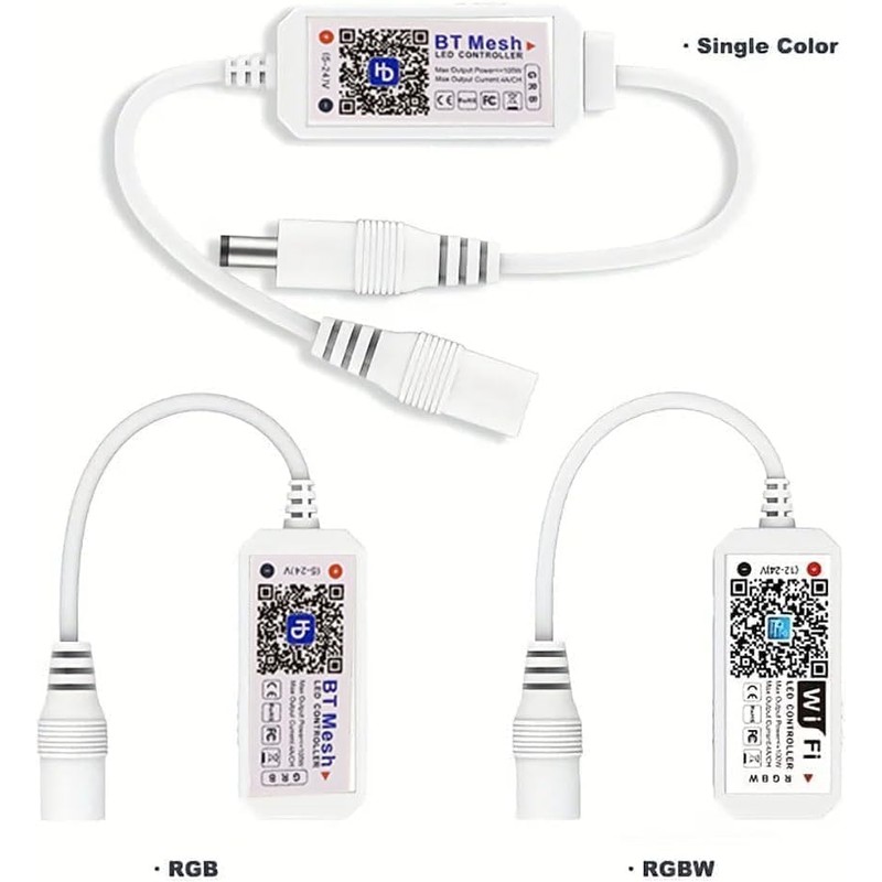TOPXCDZ RGBW Smart Bluetooth Controller for LED Strips, Phone App,