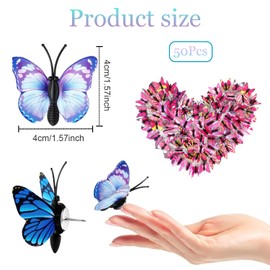 Xinghonyac 50 Pcs Butterfly Push Pins, Mixed Color Butterfly Thumb Tacks, Decorative Thumb Tacks, Colorful Thumb Tacks, Cute Push Pins Suitable for Cork Boards, Photo Walls, Maps, Bulletin Boards
