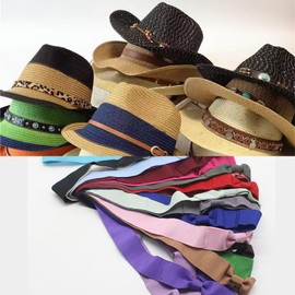 3 PCS Bowknot Polyester Hat Bands, Hat Decoration Bands for Women and Men, Red Tone