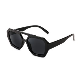 FEISEDY Vintage Square 70s Flat Pilot Sunglasses Women Men Fashion Sunnies B4108