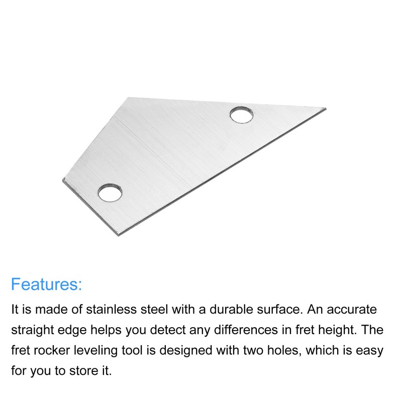 PATIKIL Fret Rocker Leveling Tool with 2 Holes Stainless Steel