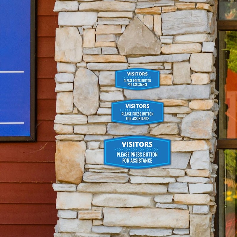 Fancy Plus No Visitors Please Press Button For Assistance Wall