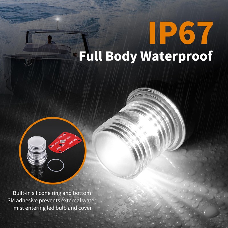 RVZONE Stern Lights for Boats, 12 inch 180° Fold Down