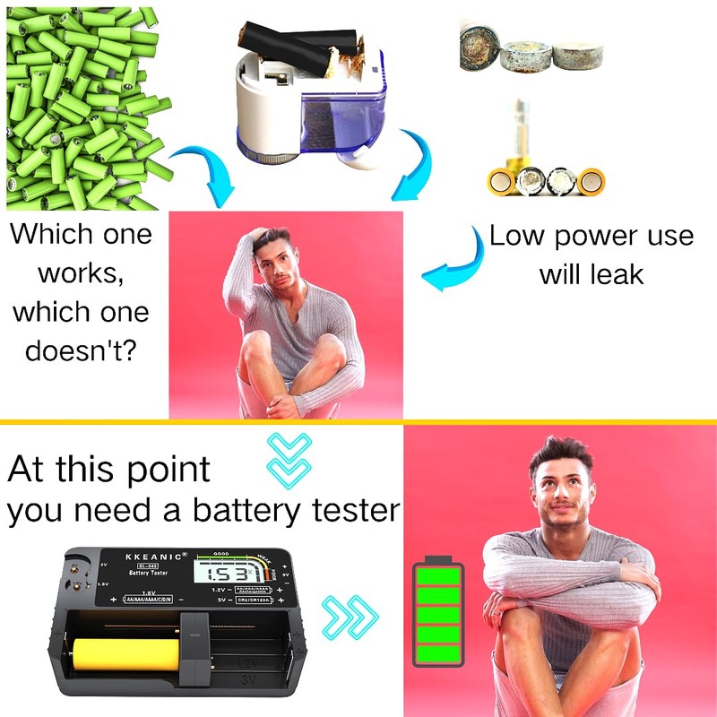 Battery Tester with Battery Organizer Storage Case,Professional Digital Battery Checker