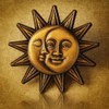 C0084 Sun and Moon Pin Badge Antique Pin 0.8 inch