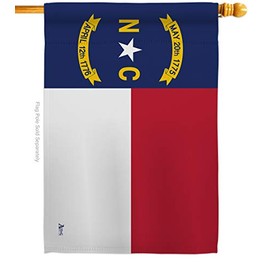 Americana H140534 North Carolina States Impressions Decorative Vertical House Flag 28" x 40" Printed In USA Multi-Color