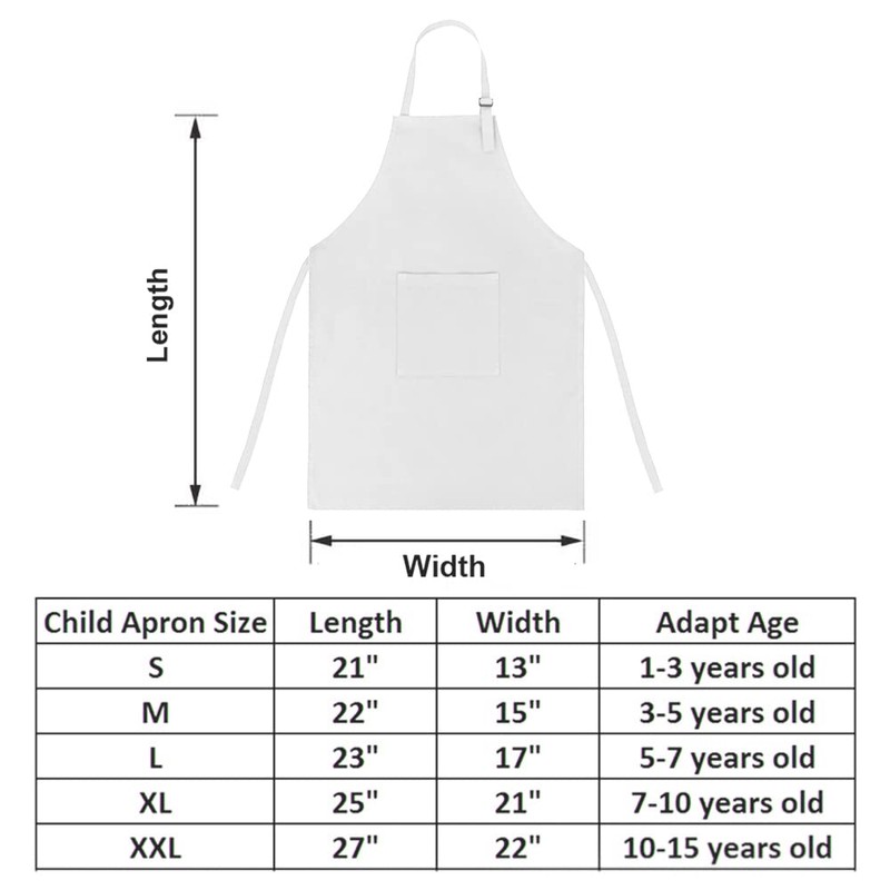 TopTie Kids Aprons with Pocket & Adjustable Strap, Child Chef
