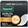 Depend Shields Incontinence Pads for Men, Light Absorbency, 180 Count,