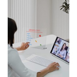 Acrylic Dry Erase Board to Do List Desktop Clear Memo Note Board, 9x13" Tabletop Whiteboard with Stand for Office, Home, School, includes 6 Dry Erase Markers