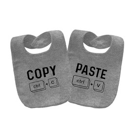 QIANWANYI Baby Twins Bibs Copy Paste Newborn Baby Bibs Cute Unisex Bibs Set Toddler Baby Boy Girl Bibs(grey paste)