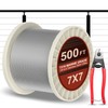 BLIKA 500FT 1/8" Stainless Steel Cable with Cutter, T316 Marine