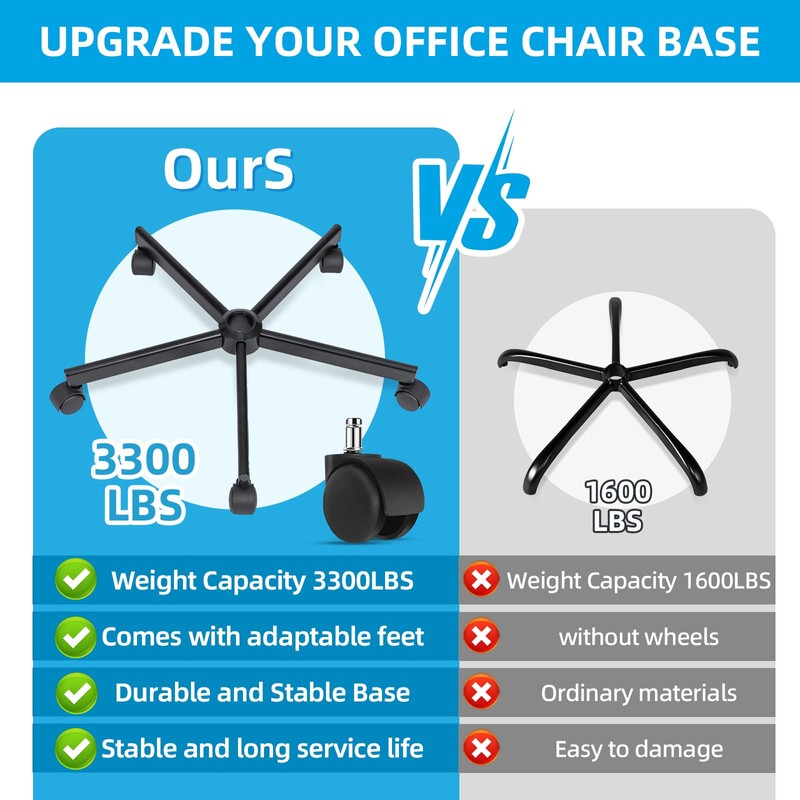 XSZD Criss Cross Home Office Swivel Chair Base – Durable,