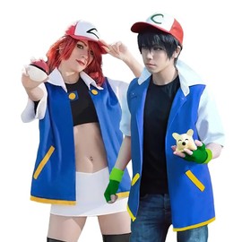 Laahoem Unisex Trainer Hoodie Anime Cosplay Costumes Jacket Gloves Hat Set Blue XXL