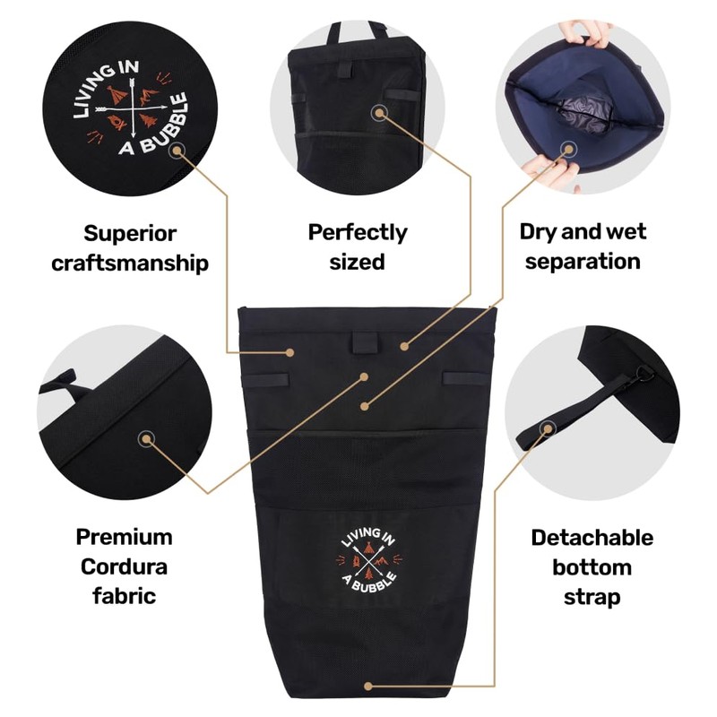 Living in a Bubble Wet Dry Laundry Bag – Portable