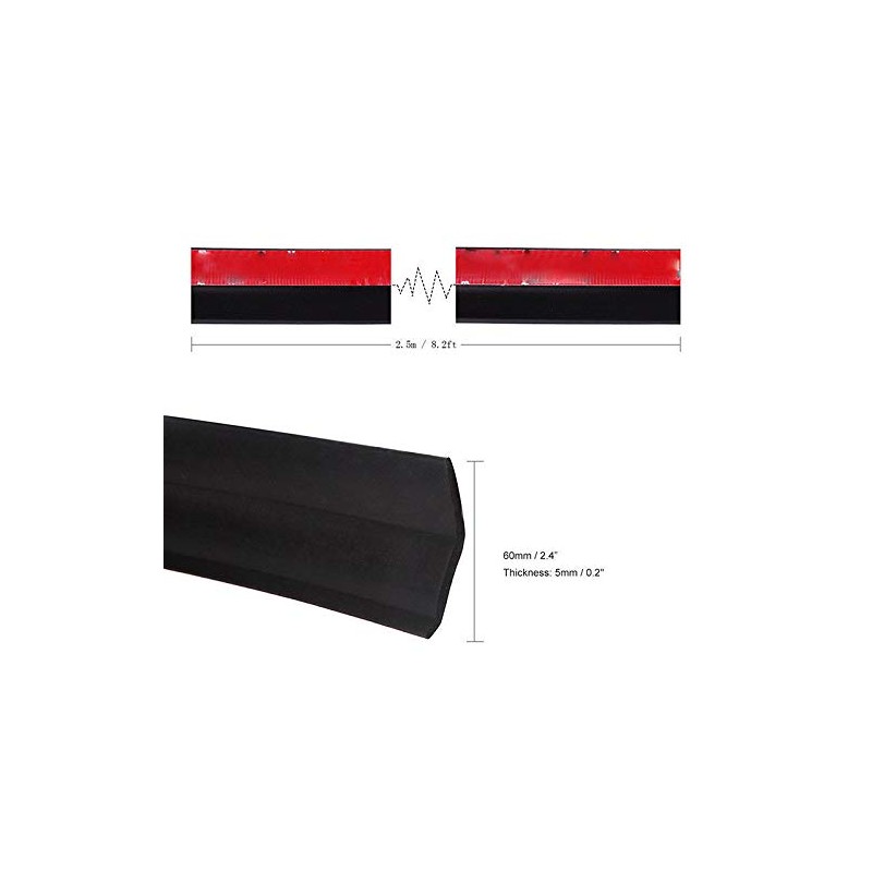 HiwowSport Universal Front Bumper Spoiler Lips Guard Protection Length 2.5M/8.2FT